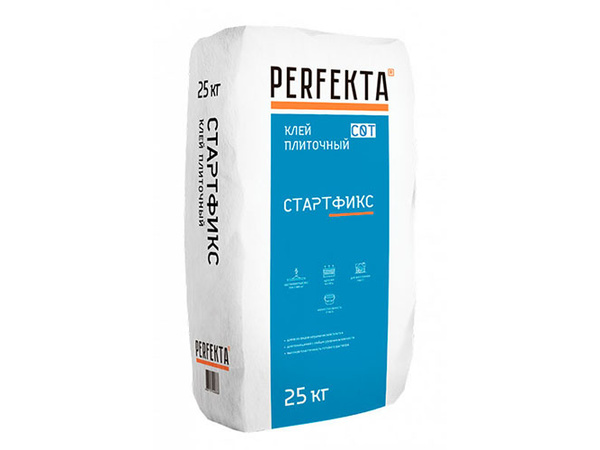 Клей для плитки без вертикального сползания Perfekta Стартфикс С0 Т, 25 кг (48)